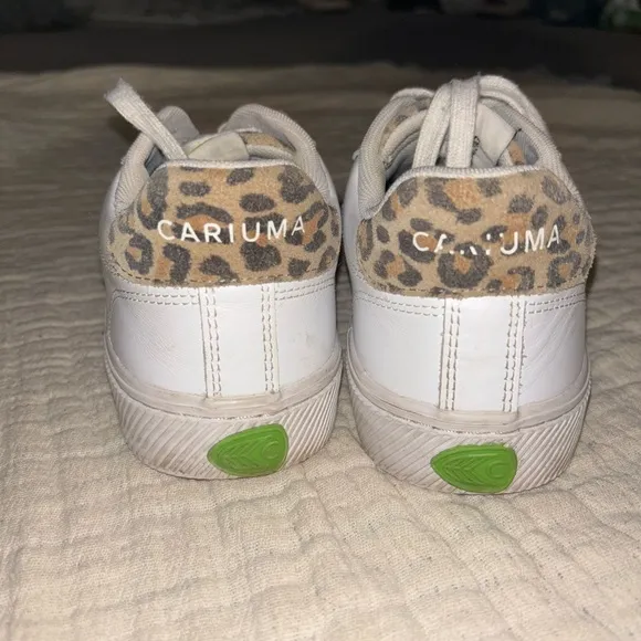 CARIUMA SALVAS White LWG Leather/Leopard &amp; Black sneakers