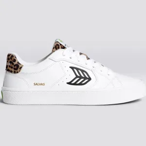 CARIUMA SALVAS White LWG Leather/Leopard &amp; Black sneakers