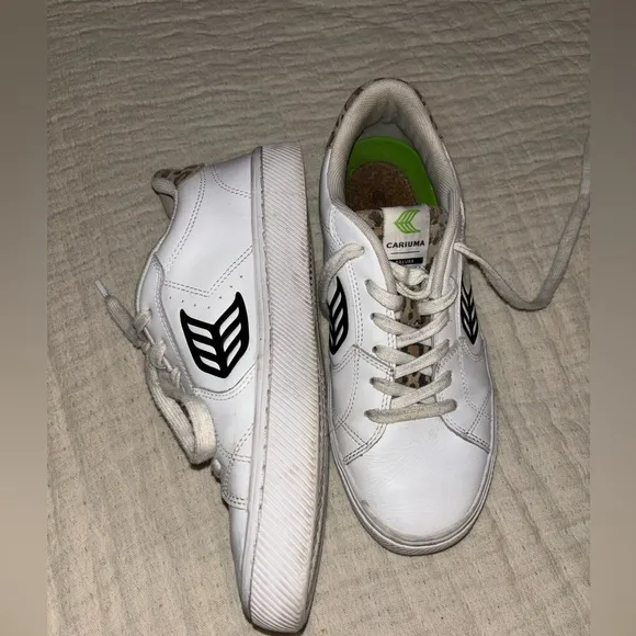 CARIUMA SALVAS White LWG Leather/Leopard &amp; Black sneakers