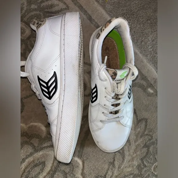 CARIUMA SALVAS White LWG Leather/Leopard &amp; Black sneakers