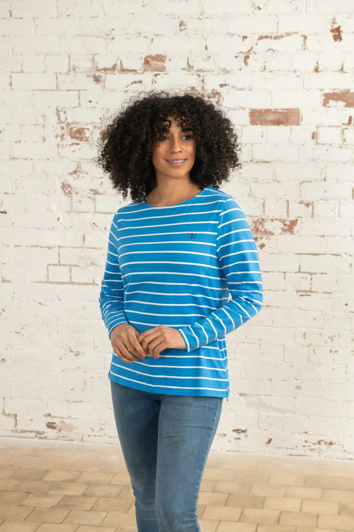 Causeway Breton Top - Azure Blue Stripe