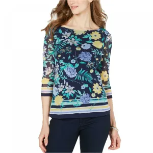 Charter Club Women's Floral Print Boat Neck Top