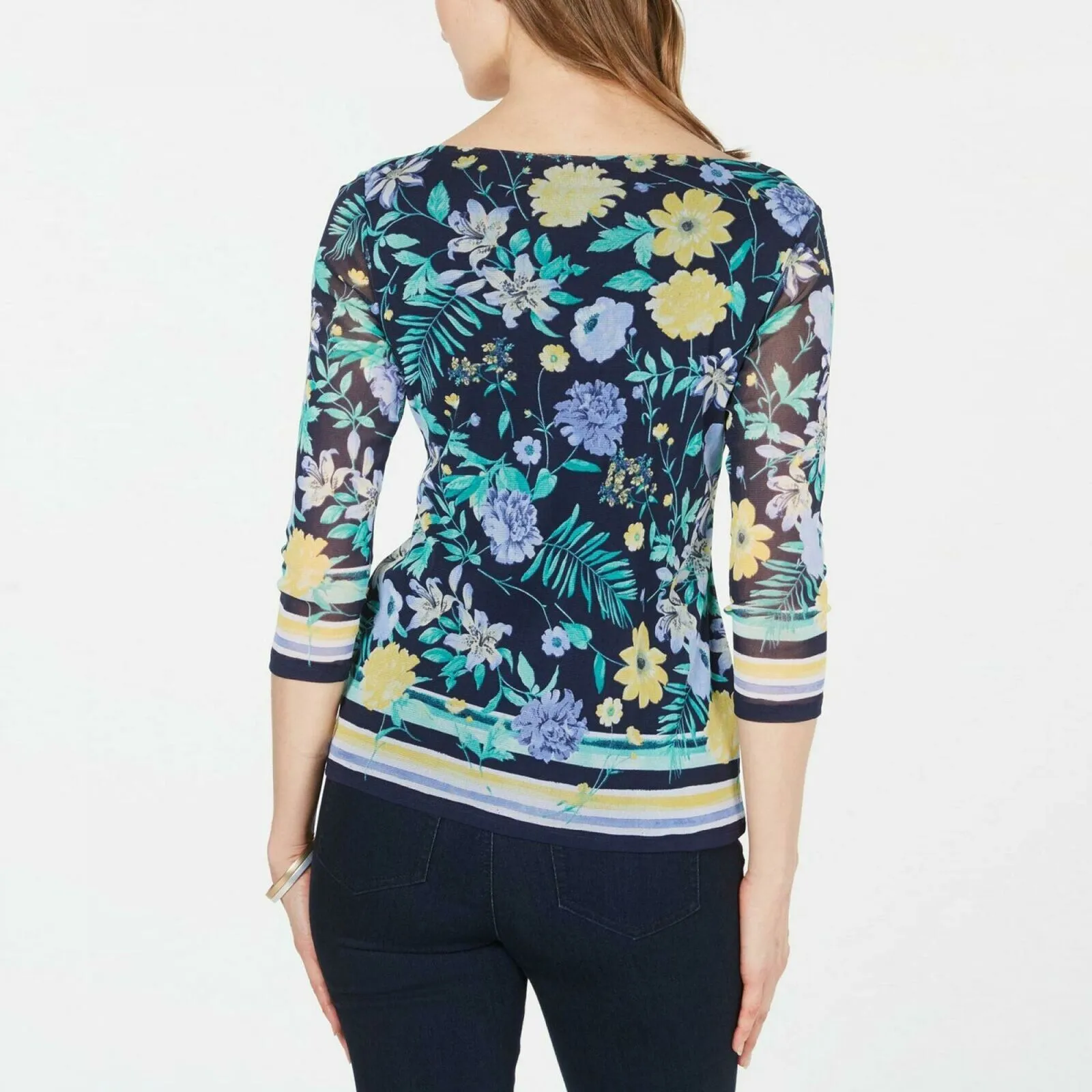 Charter Club Women's Floral Print Boat Neck Top