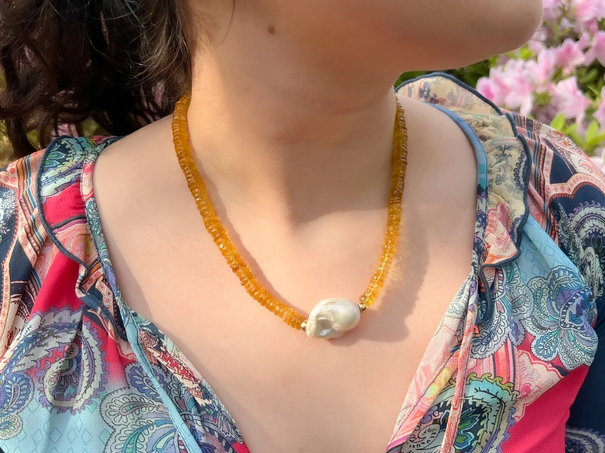 Citrine Heishi Necklace
