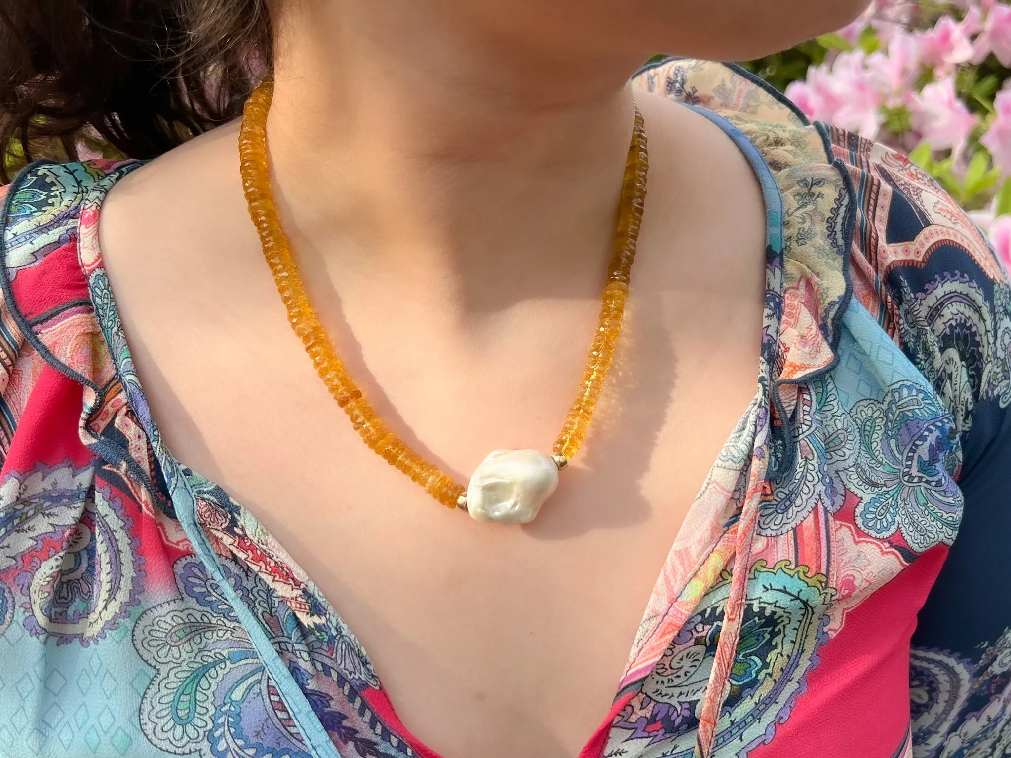 Citrine Heishi Necklace