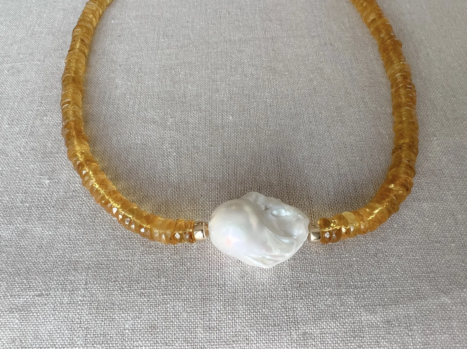 Citrine Heishi Necklace