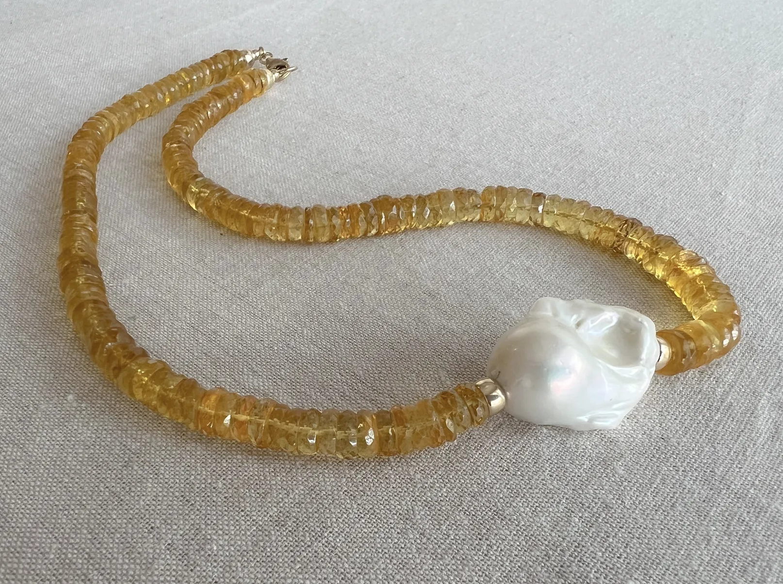 Citrine Heishi Necklace