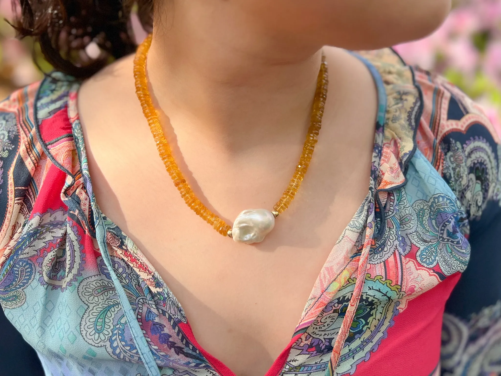 Citrine Heishi Necklace