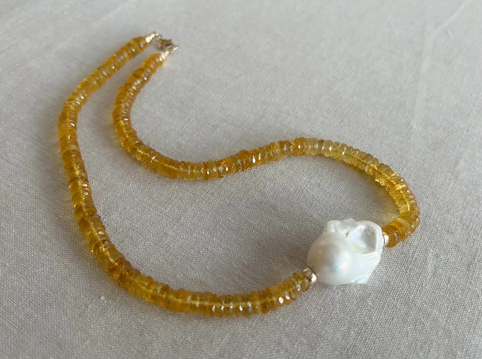 Citrine Heishi Necklace