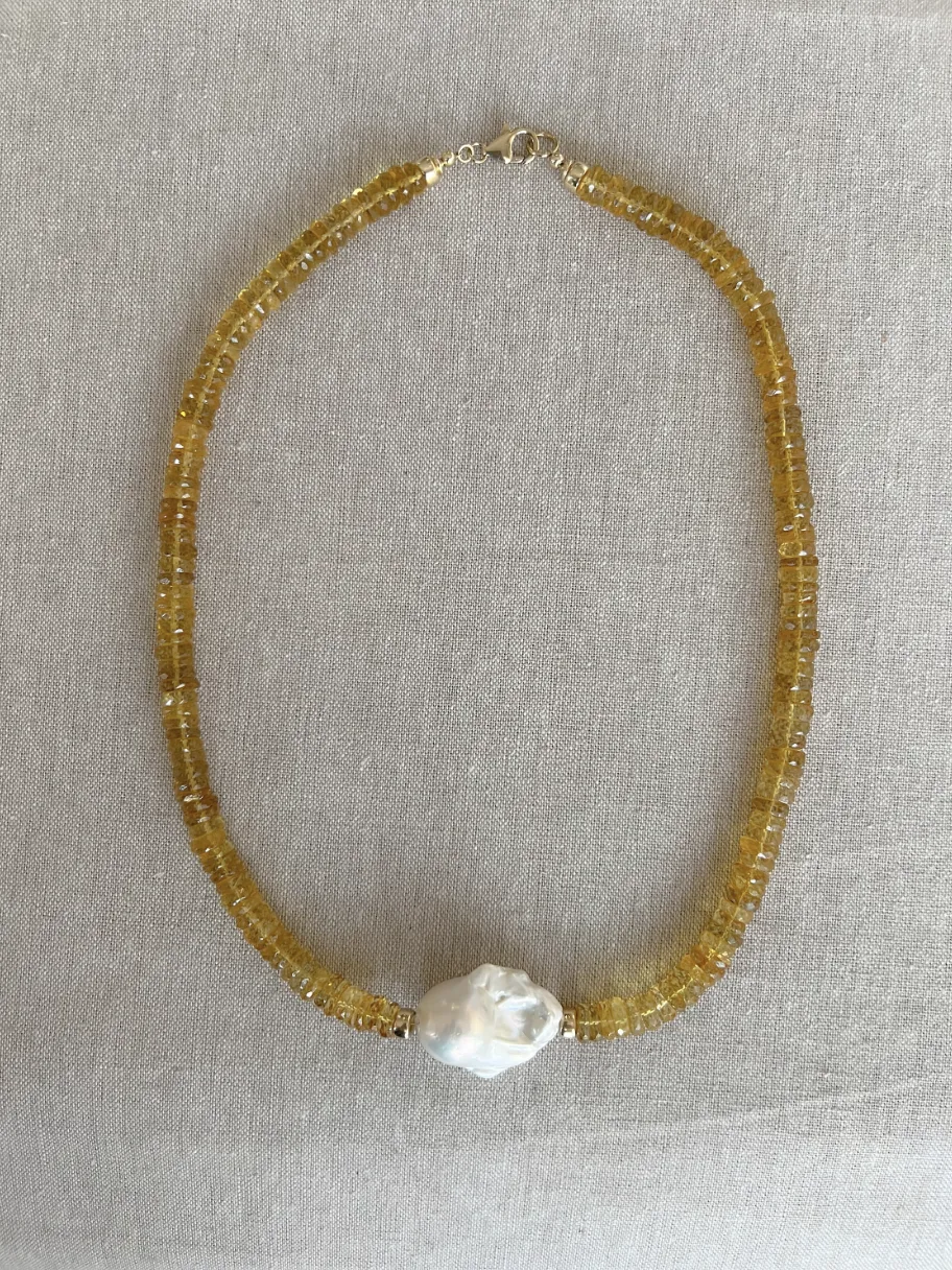 Citrine Heishi Necklace