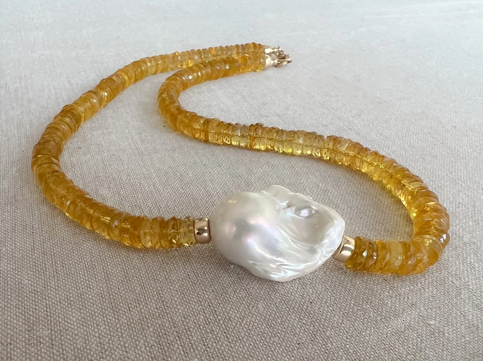 Citrine Heishi Necklace