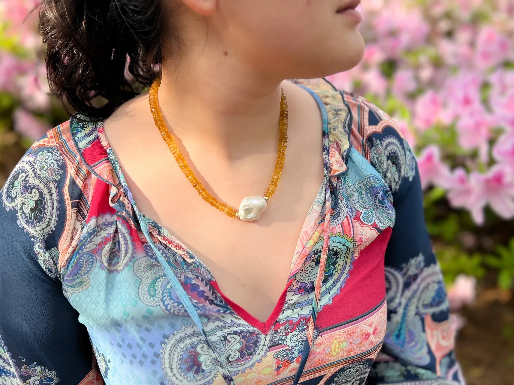 Citrine Heishi Necklace