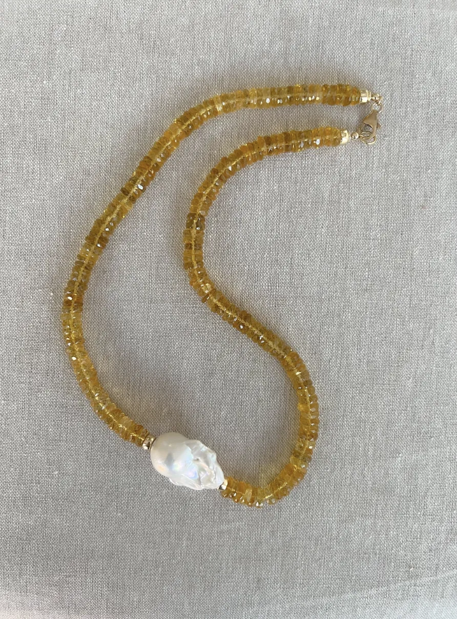 Citrine Heishi Necklace