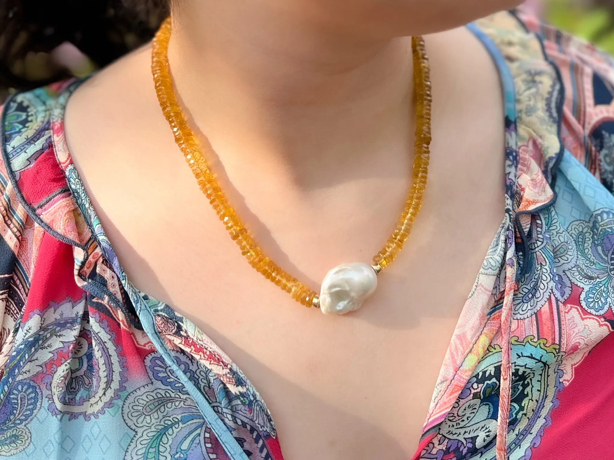 Citrine Heishi Necklace