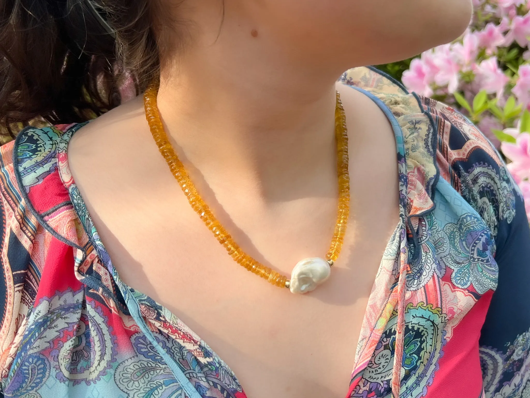 Citrine Heishi Necklace