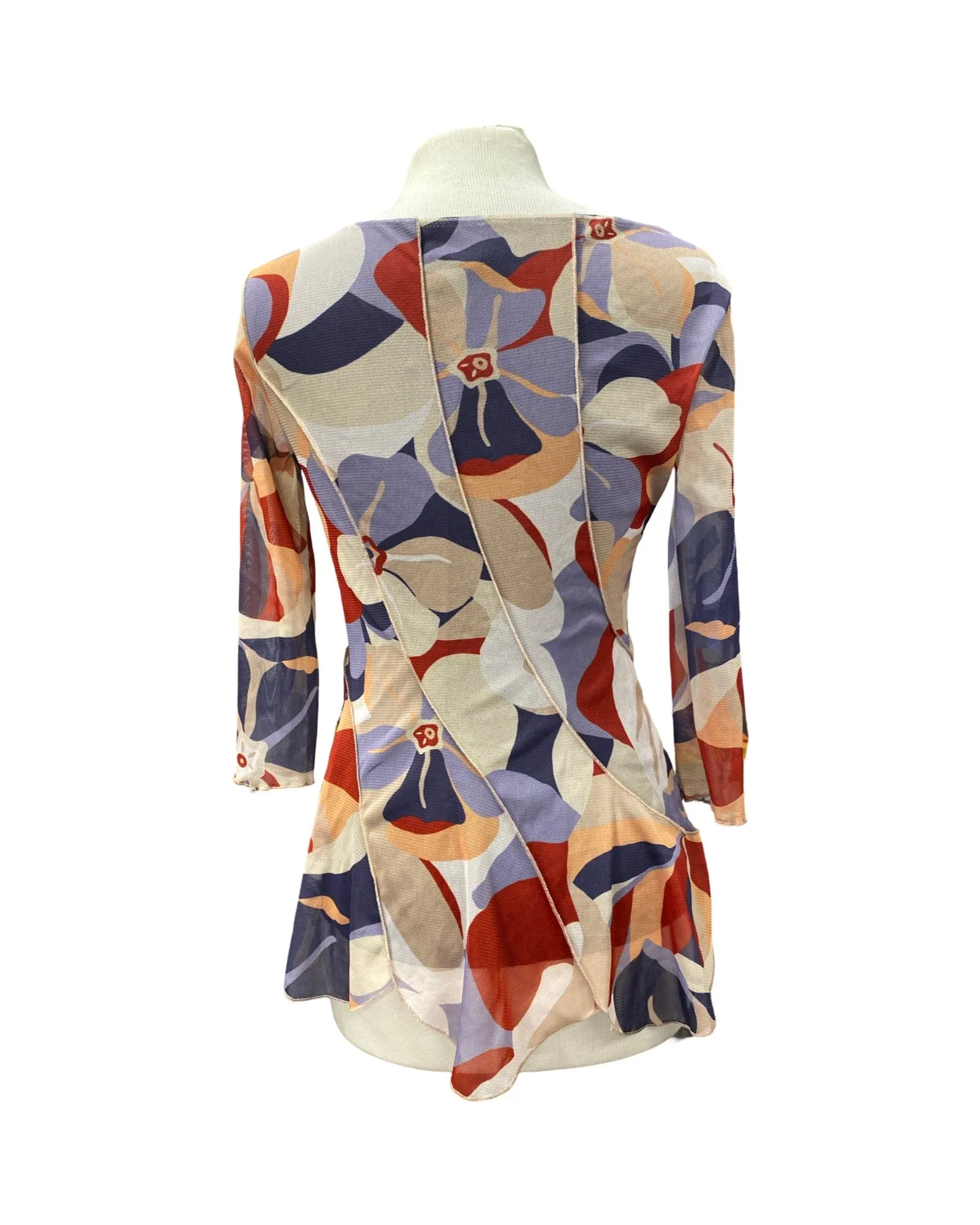 COLETTE Diagonal Panels Scalloped Hem Top