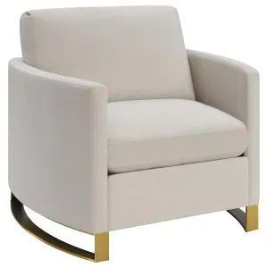 Corliss Upholstered Curved Track Arm Chair Beige