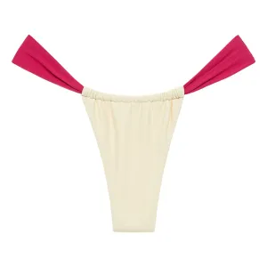 Cream Raspberry Binded Sandra Bikini Bottom