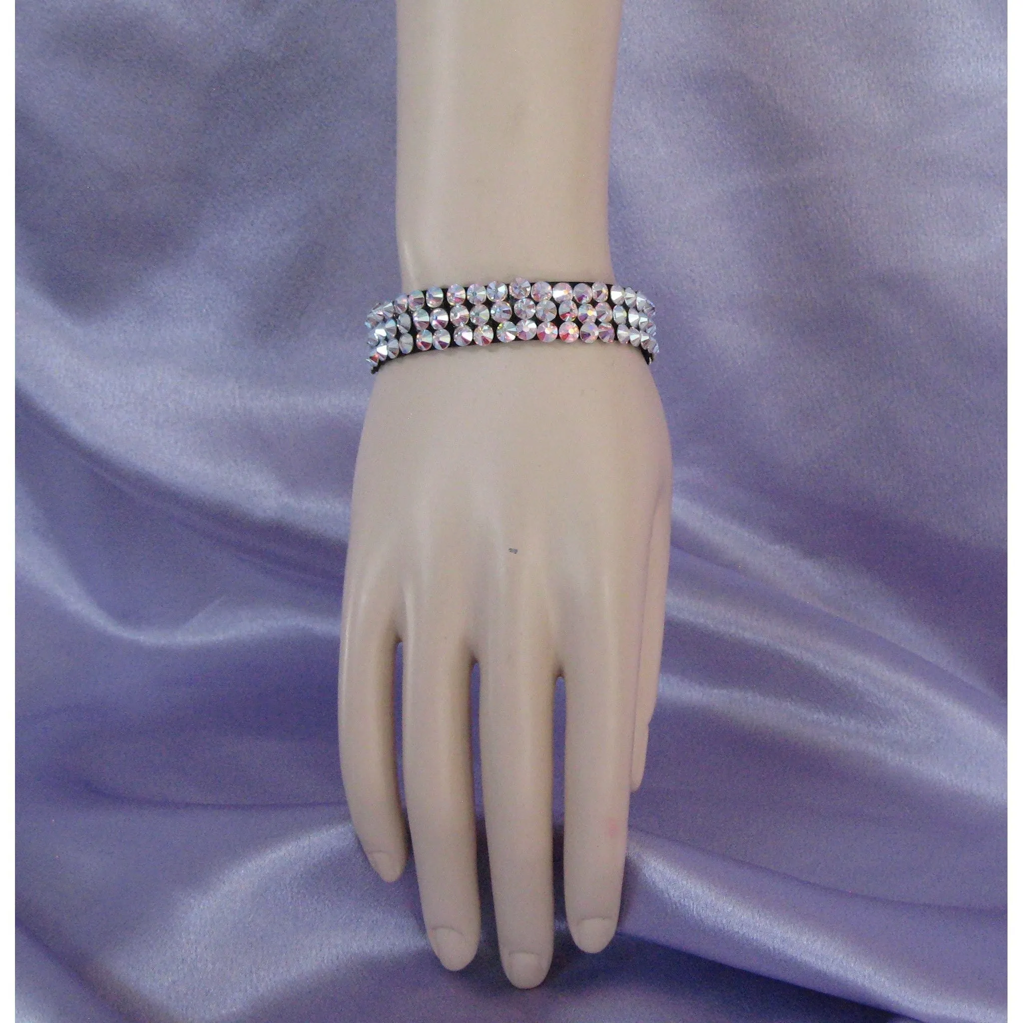 Crystal Ballroom Bangle Bracelet ½ inch wide - available in many colors