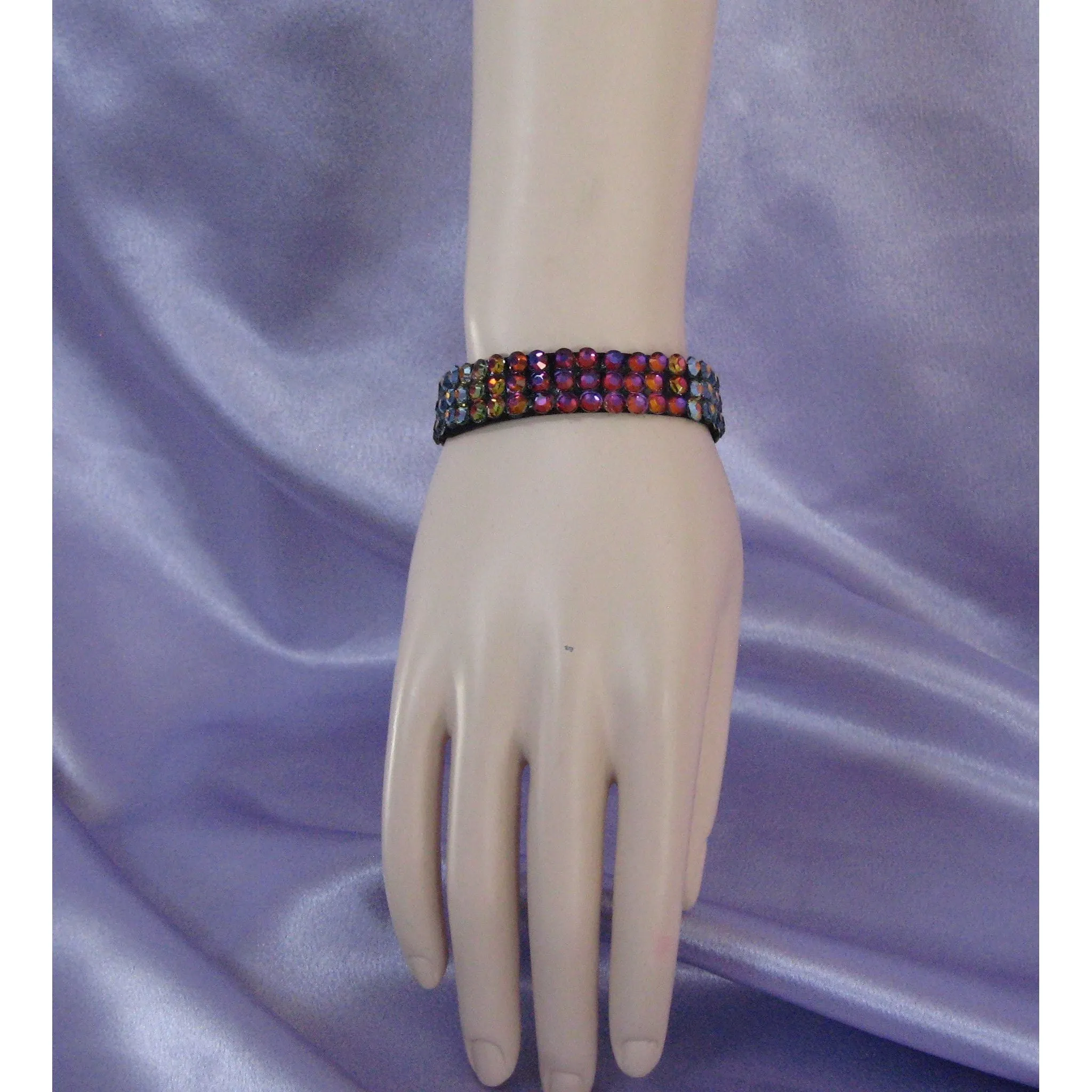 Crystal Ballroom Bangle Bracelet ½ inch wide - available in many colors