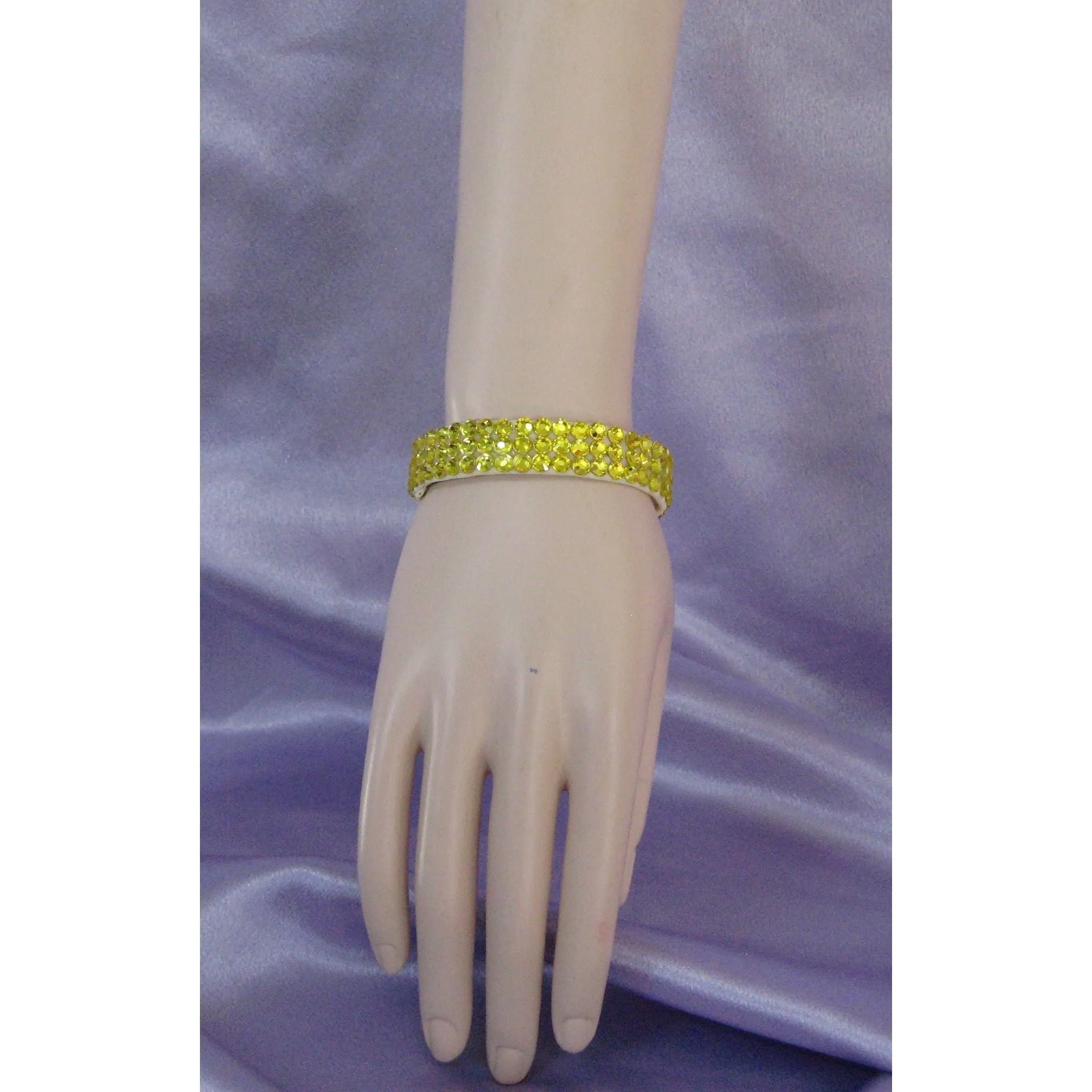 Crystal Ballroom Bangle Bracelet ½ inch wide - available in many colors