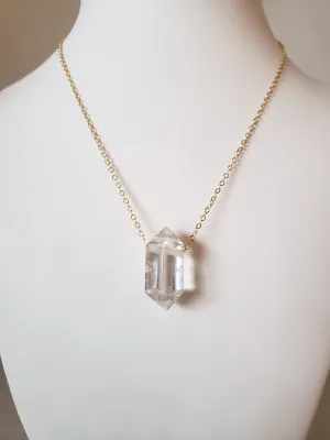 Crystal Quartz Generator Point On A Delicate Gold-Filled Chain Necklace Amplifies Your Energy.