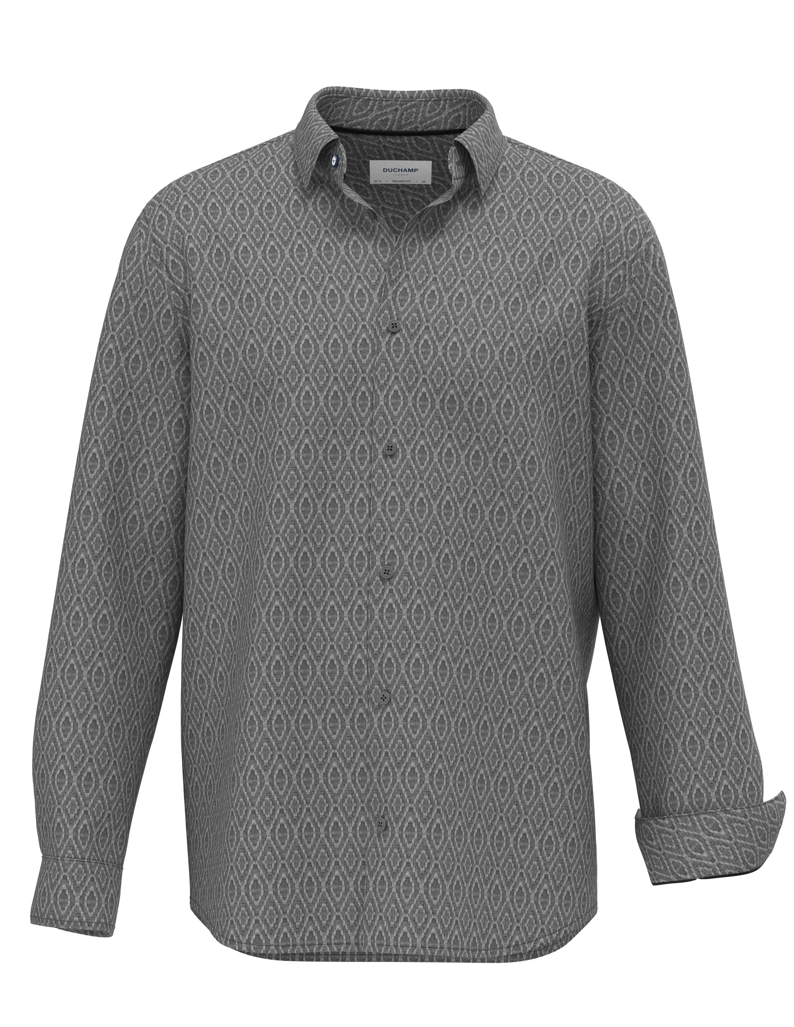 Duchamp London Woven Diamond Dress Shirt