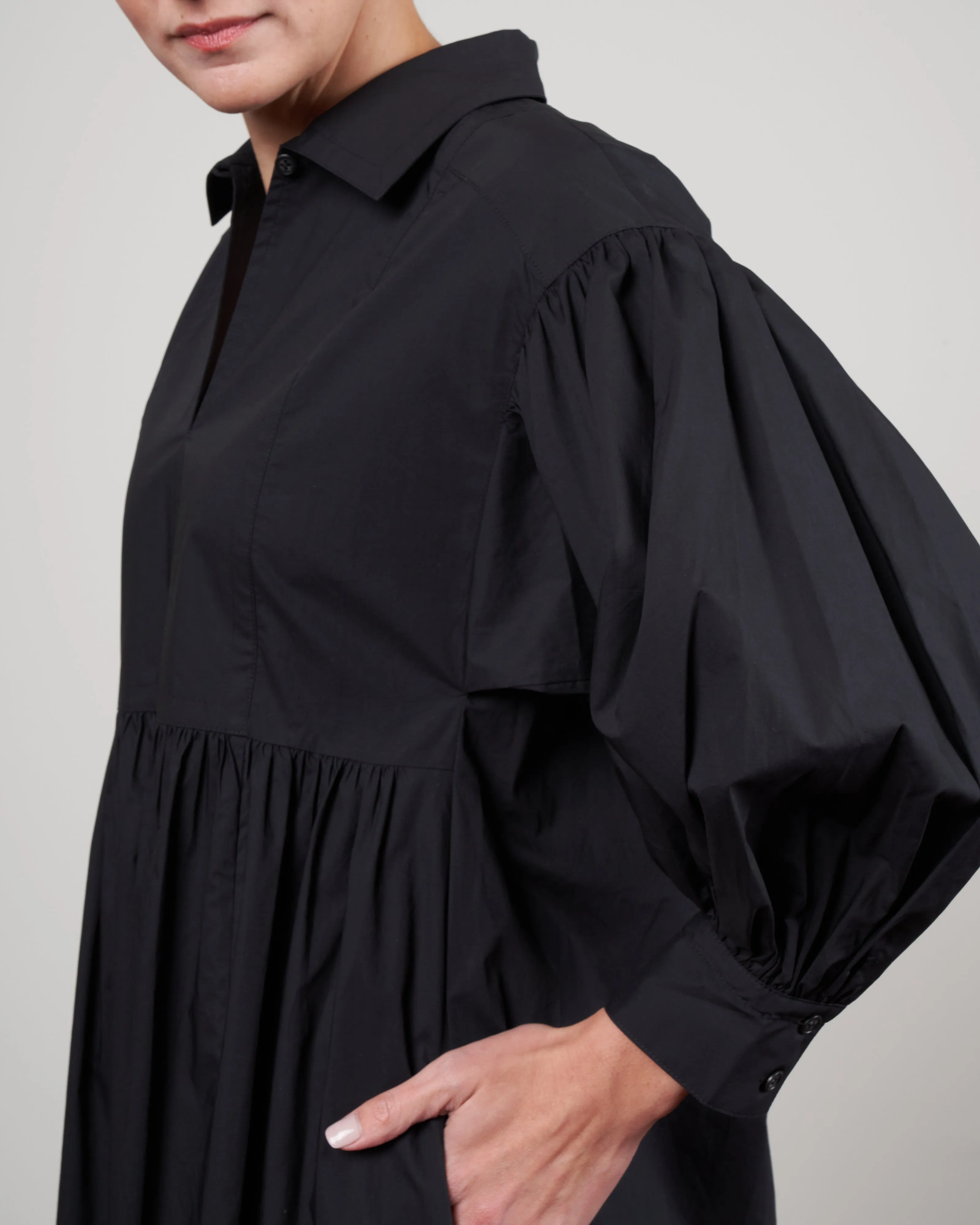 elsie kaftan dress - black