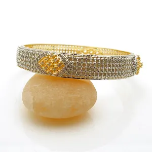 Fashion Gold Tone Slip On Crystal Bangle