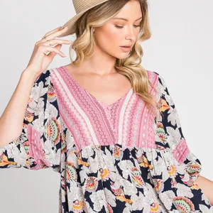 Floral Escape Tunic Blouse