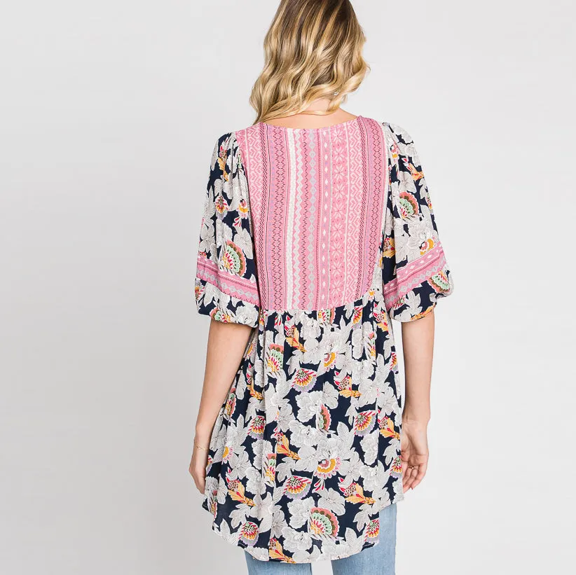 Floral Escape Tunic Blouse