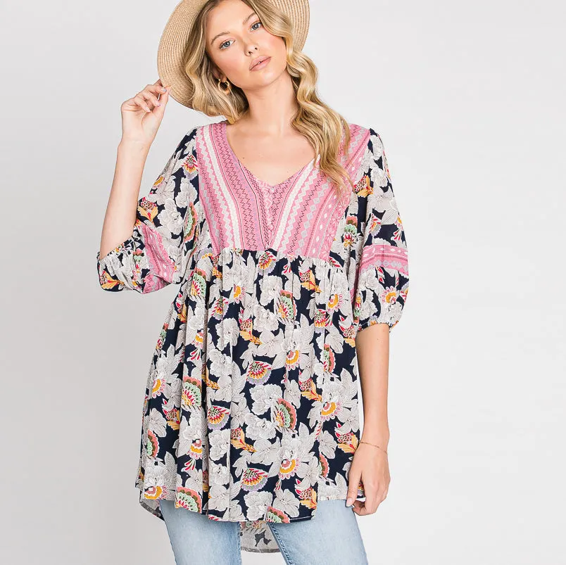 Floral Escape Tunic Blouse