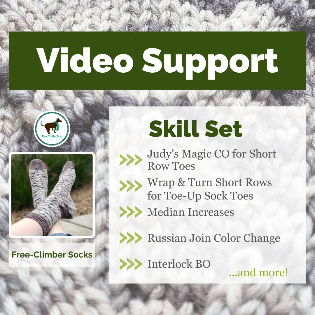 Free-Climber Socks: Knitting Pattern PDF