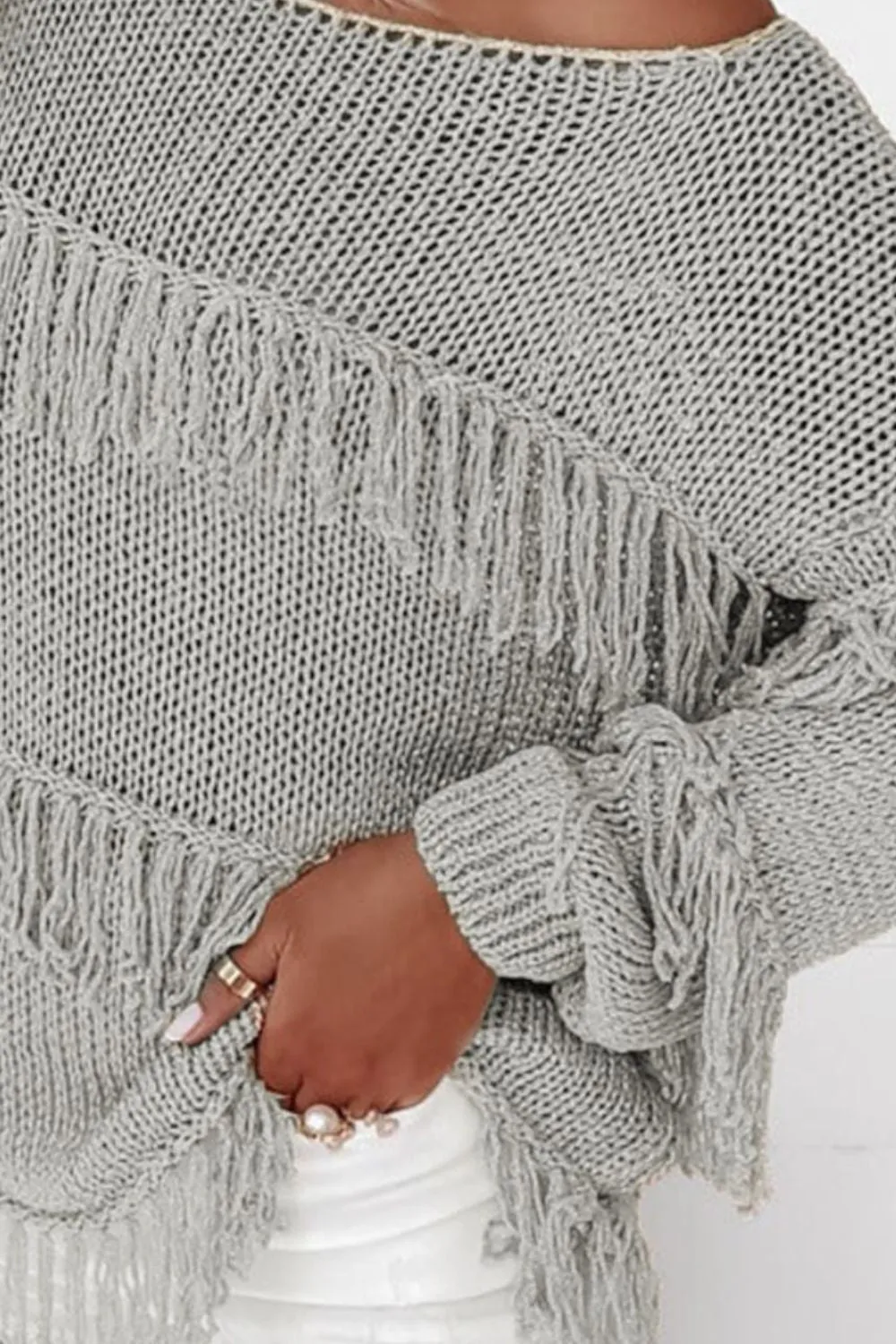 Fringe Long Sleeve Sweater