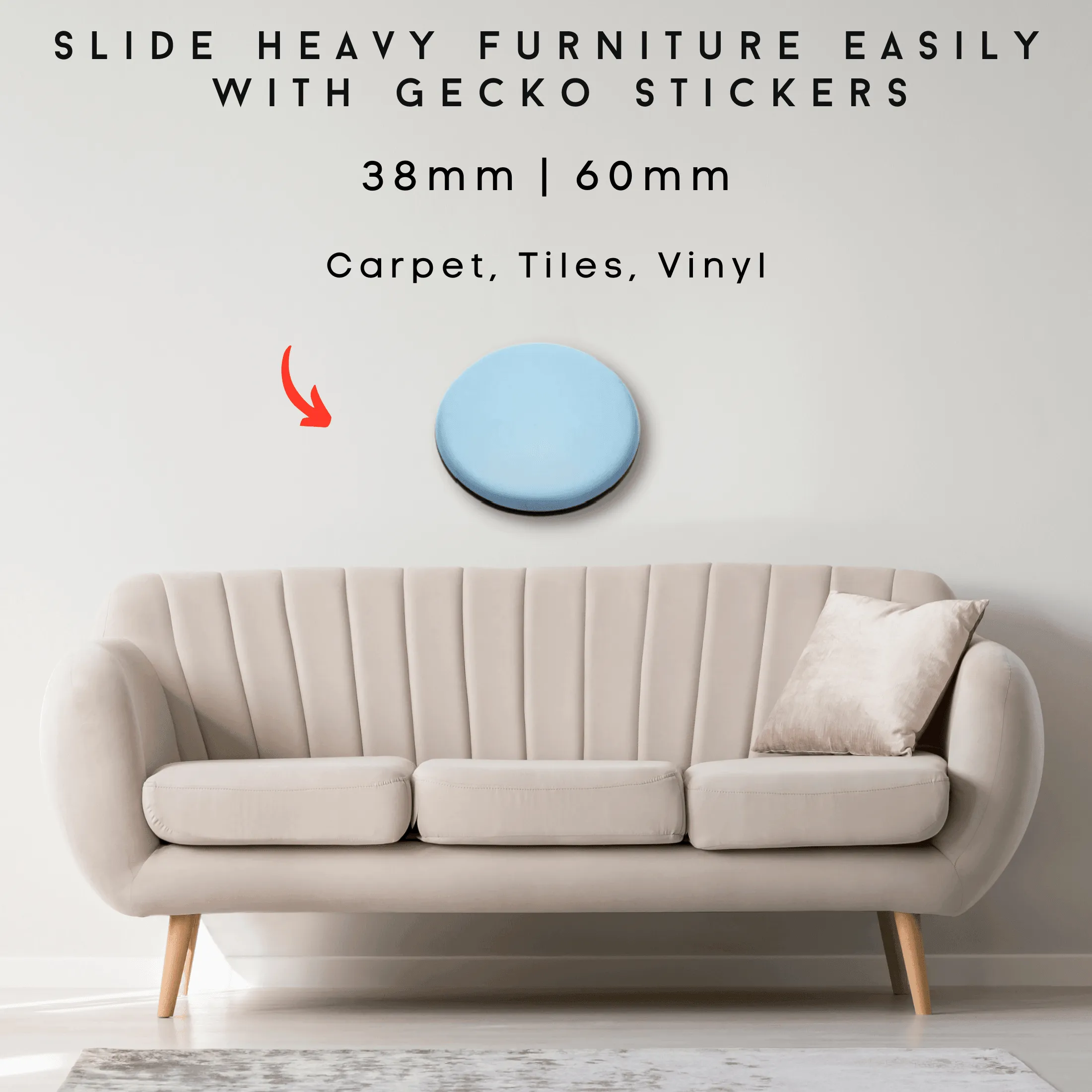 Gecko Sticker Glides - GAMING STOOLS slides on carpet