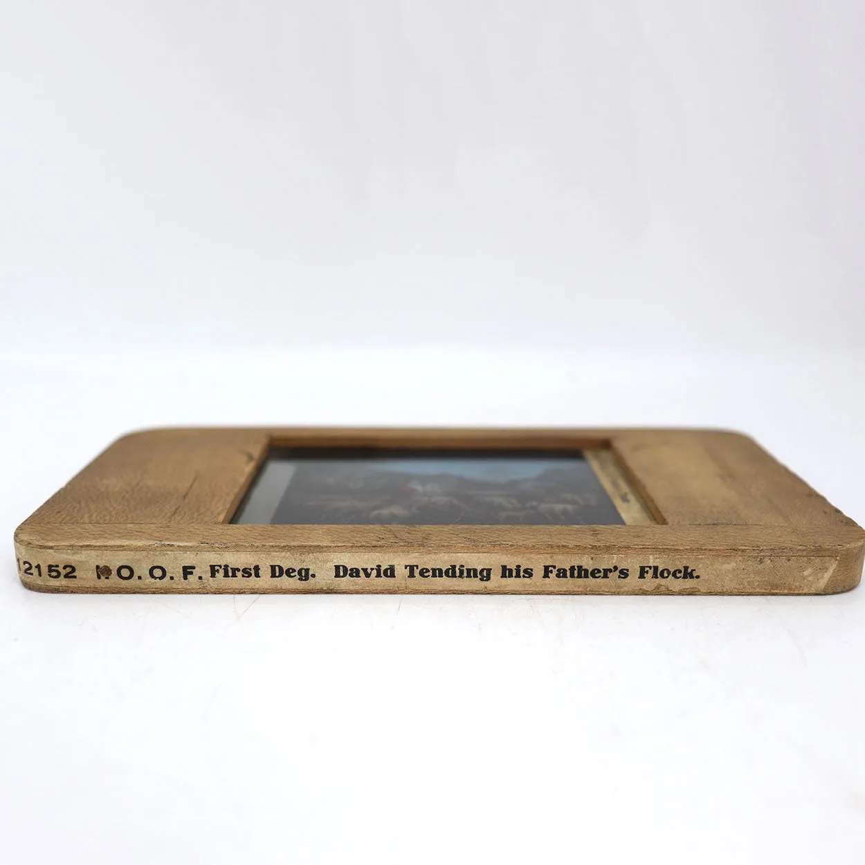 German and English Tin Kerosene Magic Lantern Projector Case and (10) Slides