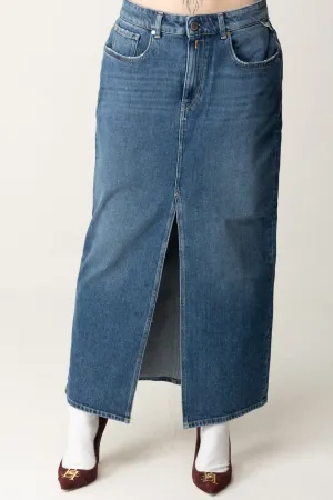 Gonna Midi In Jeans con Spacco Frontale