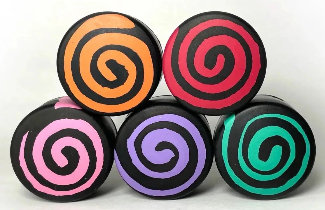 Grindstone Dizzy Izzy - Deadstop Toe Stops - Black with Color Swirl