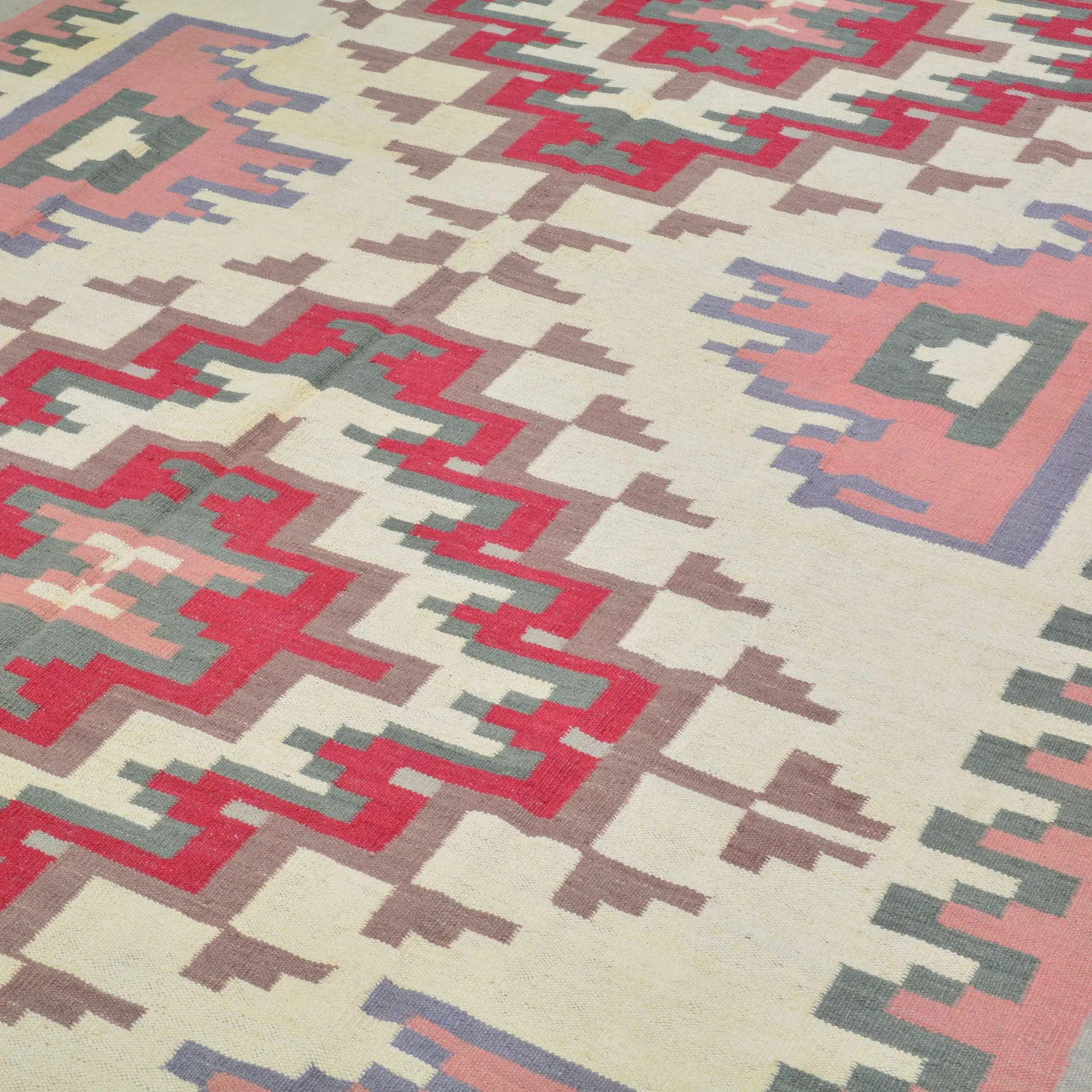 Hand-Woven Afghan Momana Reversible Kilim Wool Oriental Rug (Size 6.4 X 10.1) Cwral-10158