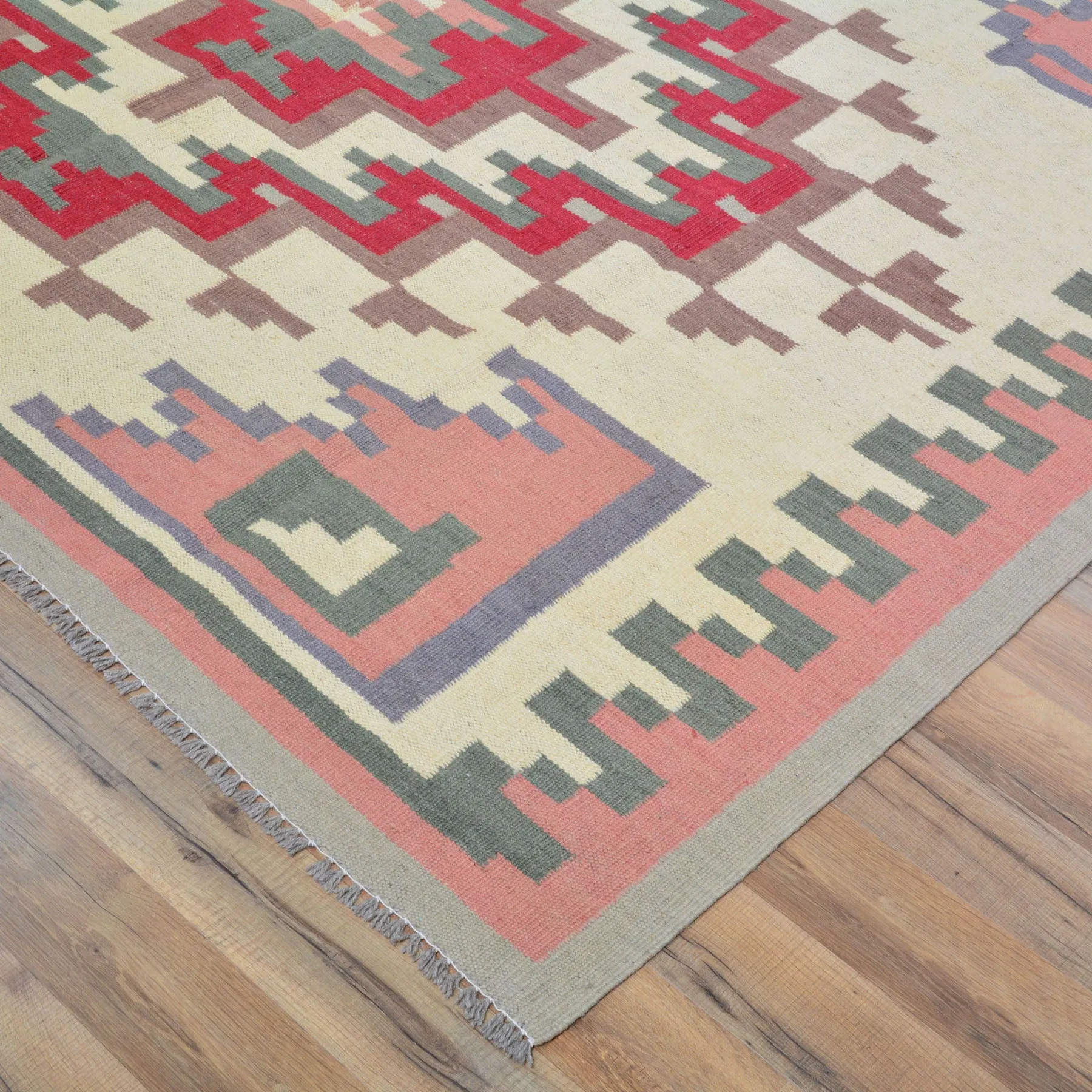Hand-Woven Afghan Momana Reversible Kilim Wool Oriental Rug (Size 6.4 X 10.1) Cwral-10158