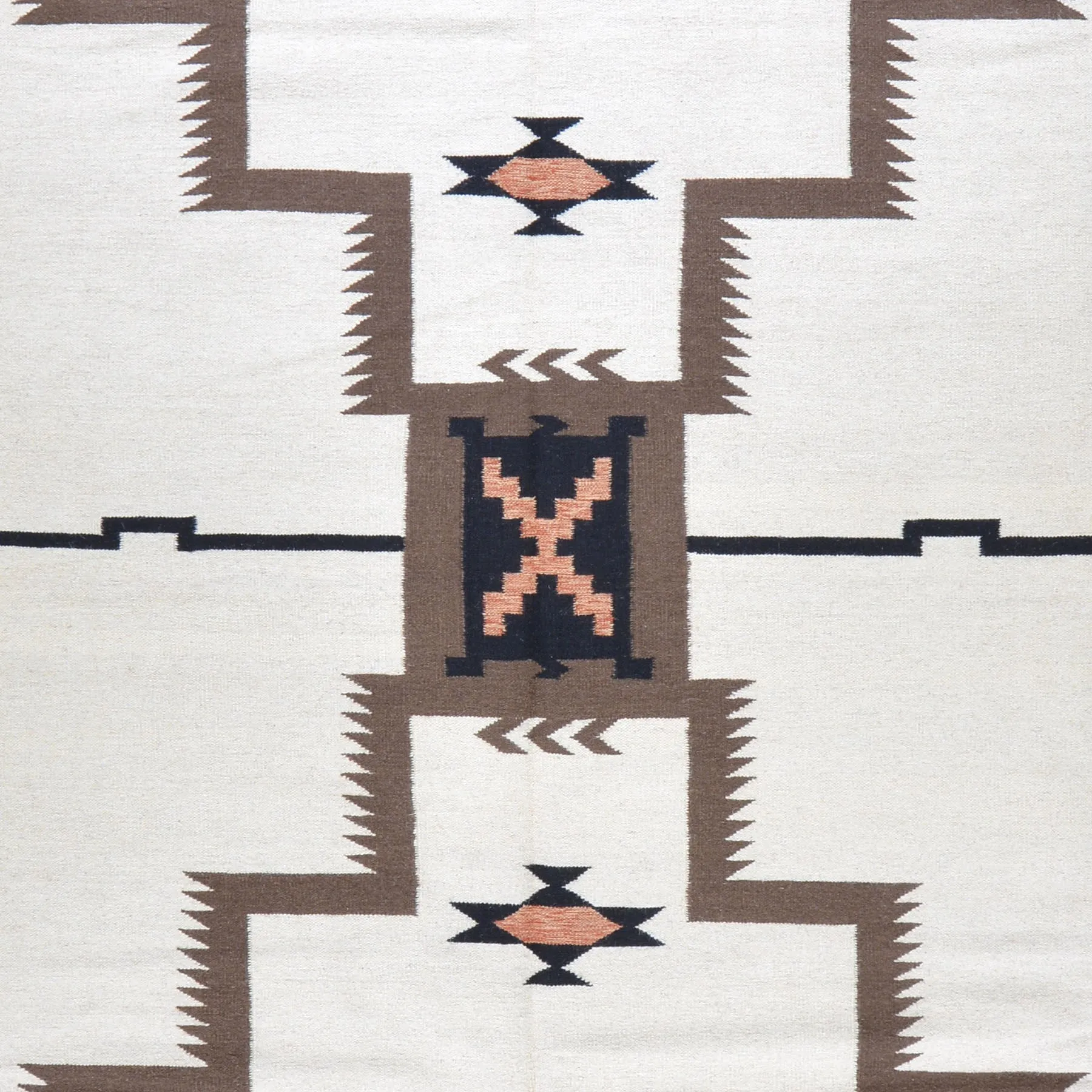 Hand-Woven Four Corner Storm Southwestern Navajo Design Rug (Size 10.2 X 14.0) Cwral-3480