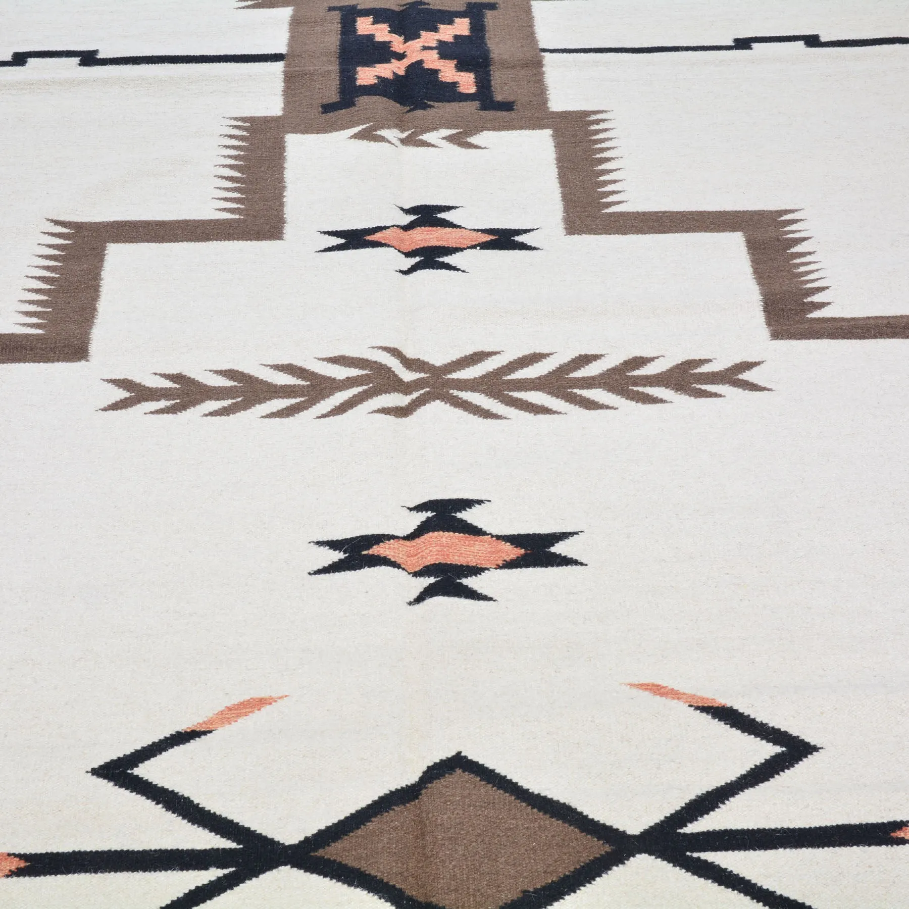 Hand-Woven Four Corner Storm Southwestern Navajo Design Rug (Size 10.2 X 14.0) Cwral-3480