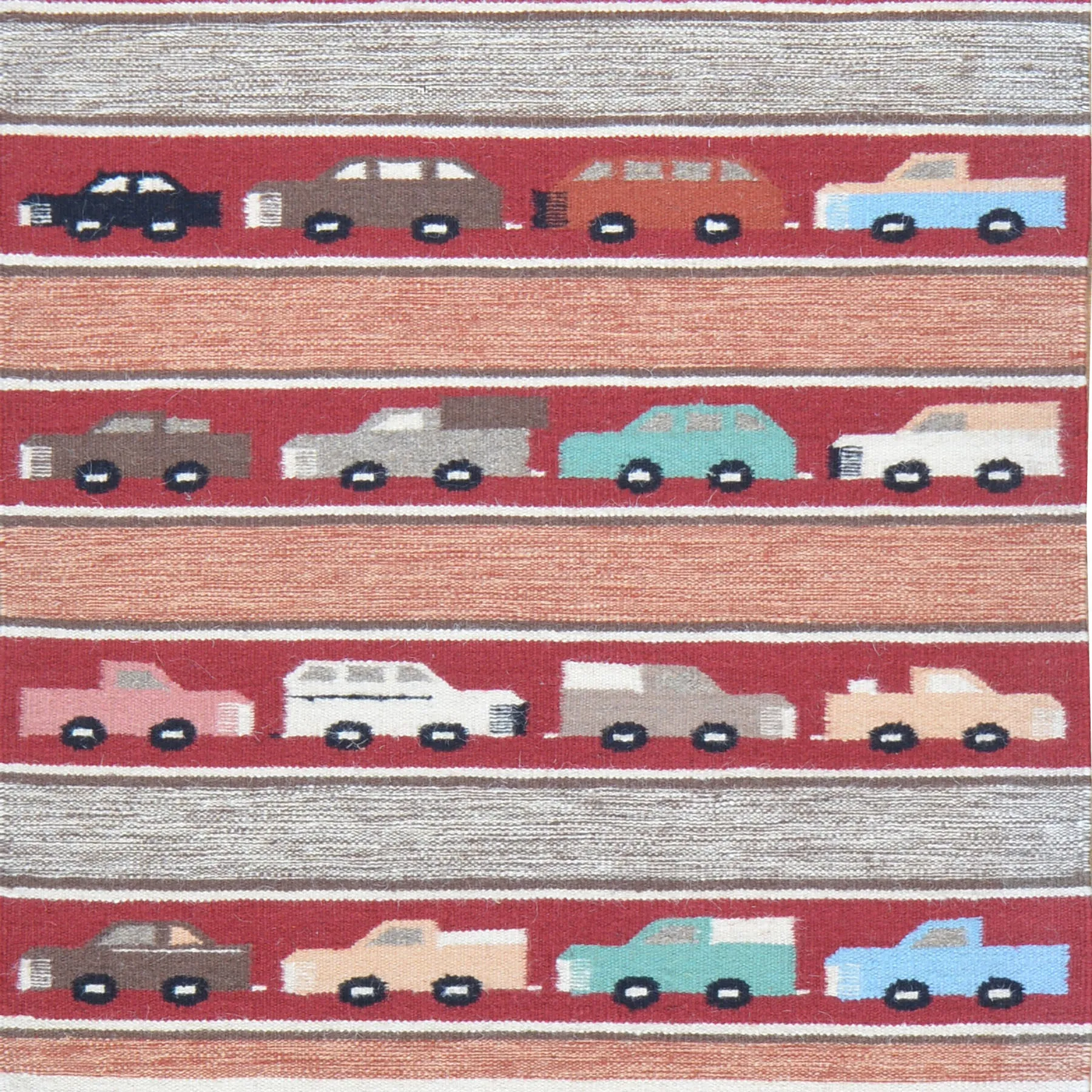 Hand-Woven Handmade Car Design Wool Rug (Size 2.4 X 3.4) Cwral-2013