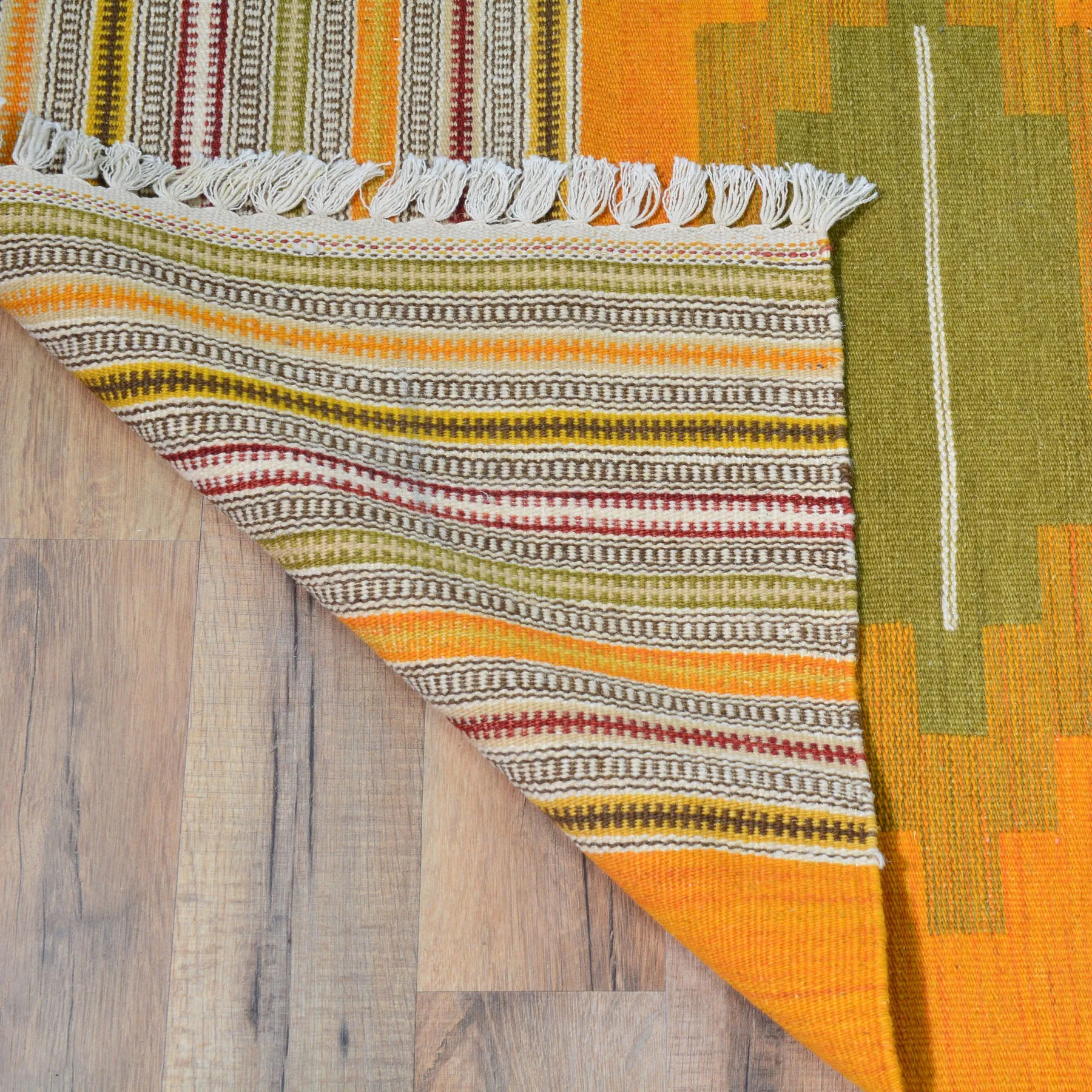 Hand-Woven Modern Sunset Design Reversible Oriental Kilim Rug (Size 2.7 X 10.4) Cwral-10242