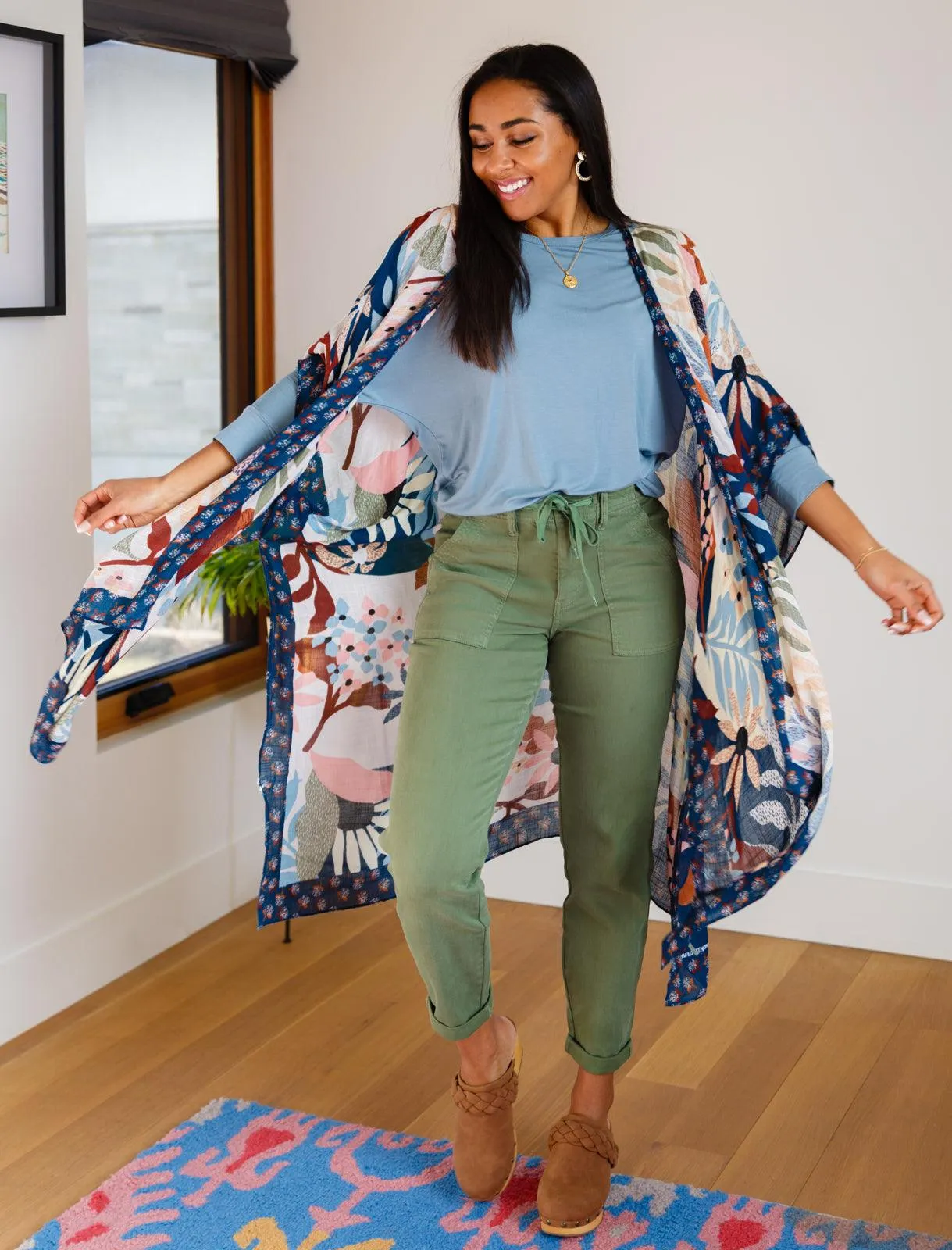 Hazel Blues® | Daytime Boat Neck Top in Blue Gray