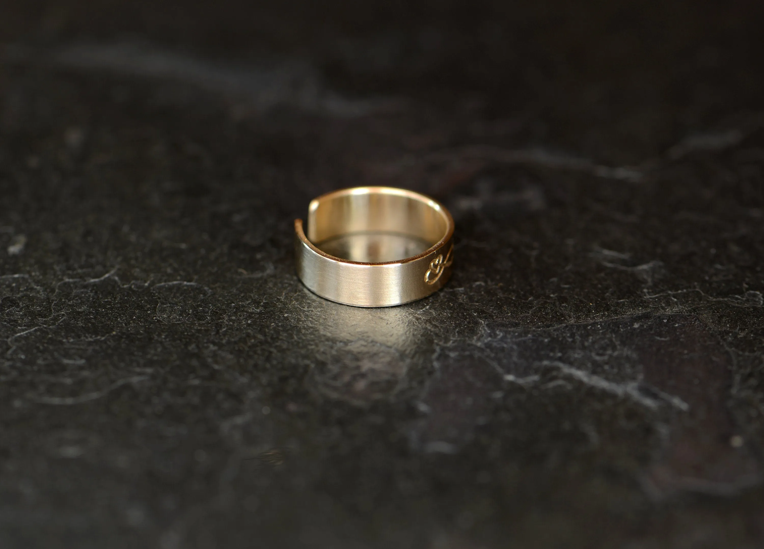 Infinity on solid 14k gold toe ring