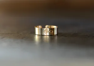 Infinity on solid 14k gold toe ring