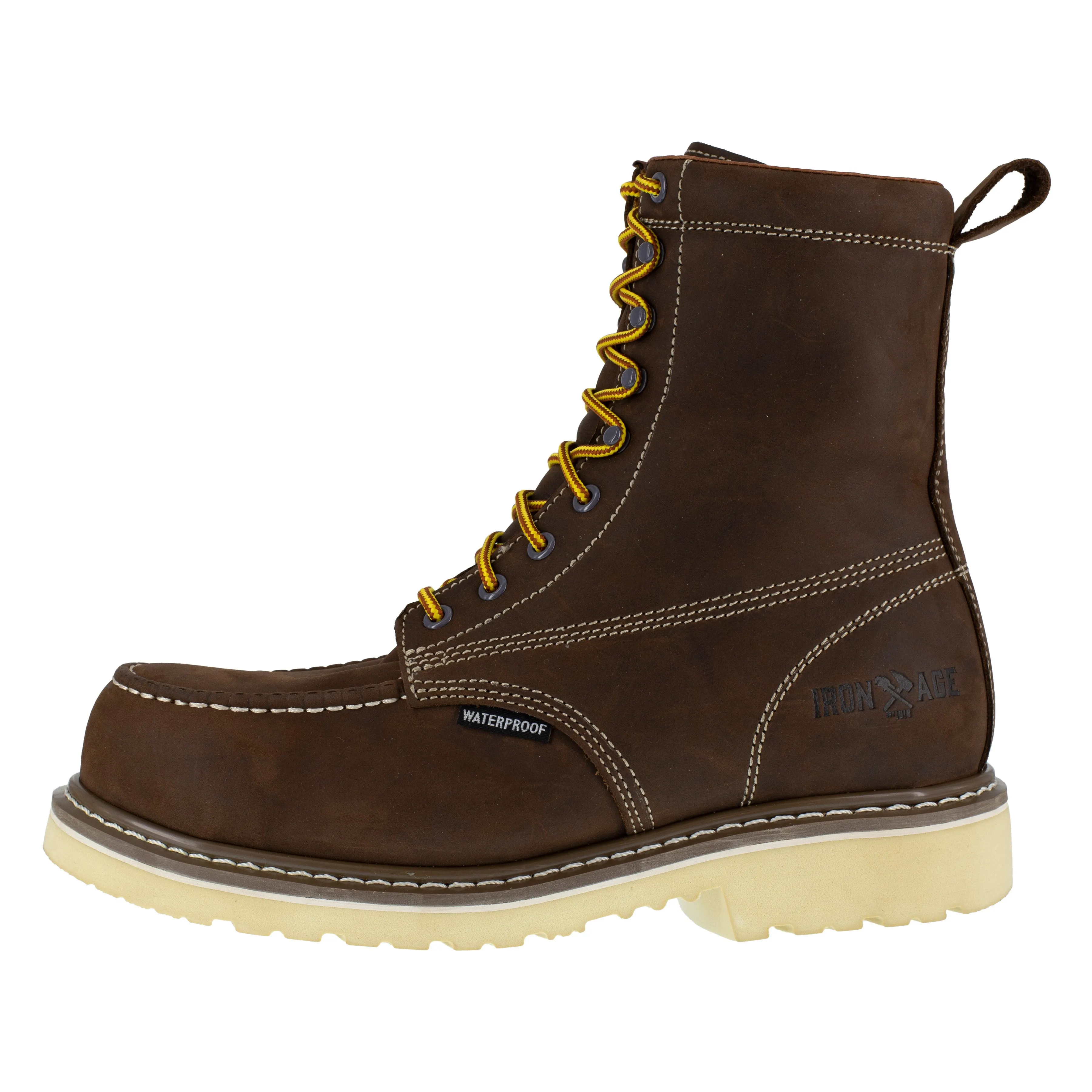 Iron Age Men's Solidifier 8" Comp Toe Waterproof Work Boot - Brown - IA5082
