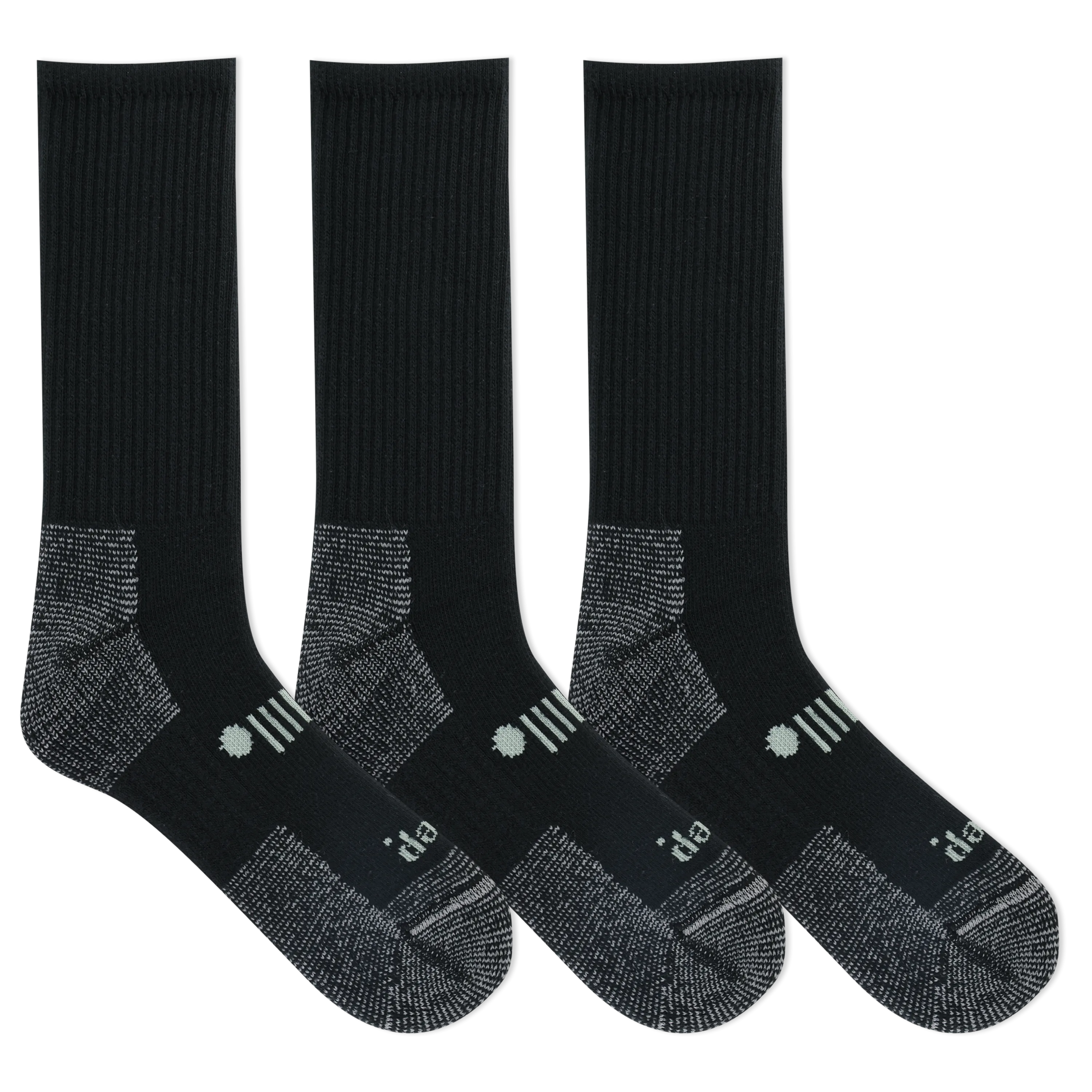 Jeep® Women's Classic Cotton Crew Socks 3 Pair Pack Made in USA - Moisture Wicking, Cushioned Comfort