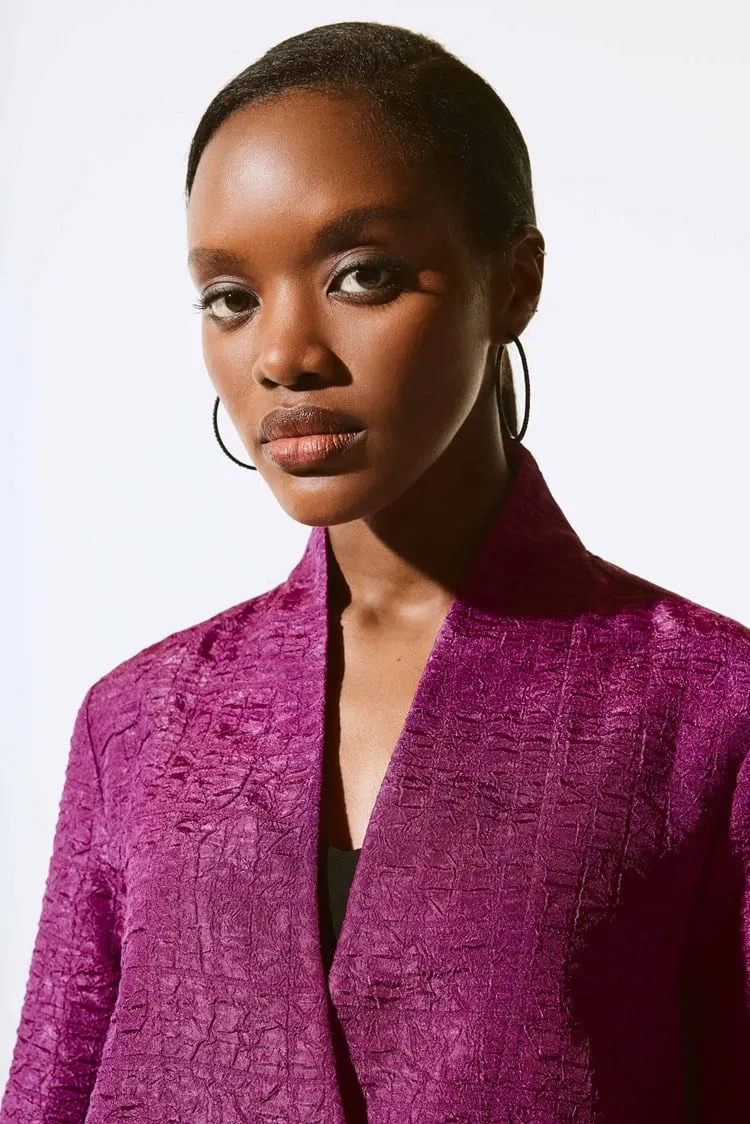 Joseph Ribkoff Signature Textured Jacquard Trapeze Jacket